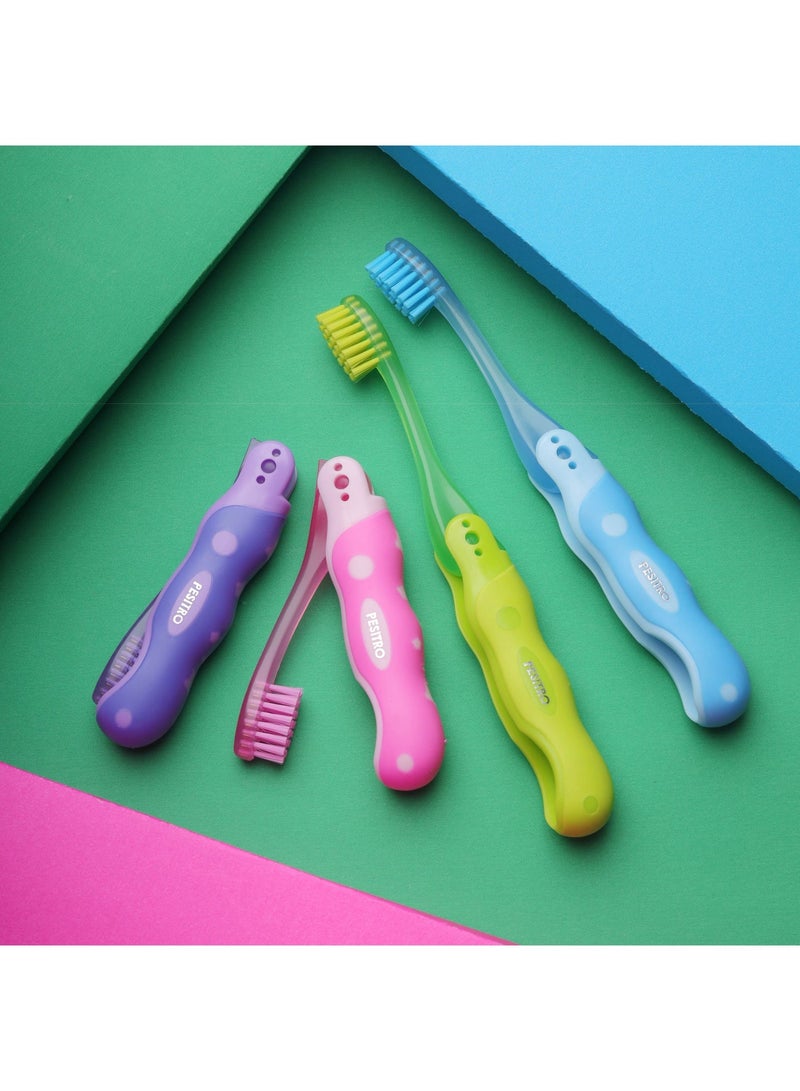 PESITRO UltraClean Go-Kidz UltraSoft Travel Toothbrush – Foldable Compact Brush with 4,380 Ultra-Soft Bristles for Kids Ages 3–5 - Image 5